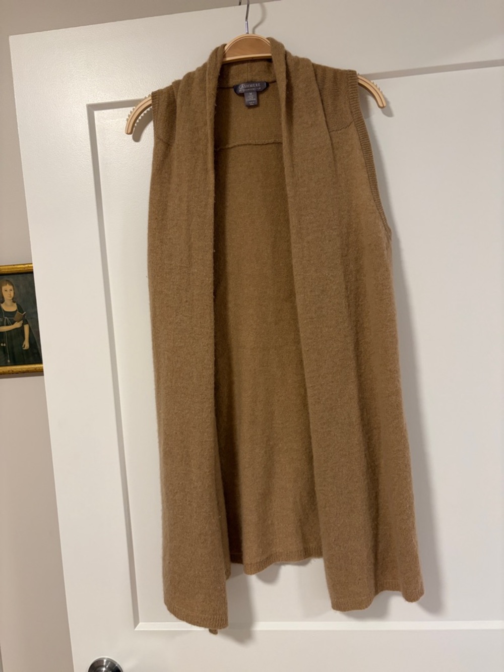 Charter Club Cashmere Open-Front Vest in Camel